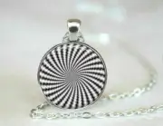 HYPNOTIZE TRANCE ILLUSION charm pendant 20" Sterling 925 Silver plated necklace