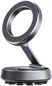 A2C Magnetic Silicon Suction Phone Holder Designed for iPhone 16 15 14 13 12 Pro Max Plus Mini, Compatible with MagSafe Case, Magnetic Home Desk Stand Ultra-Strong Magnets - Black