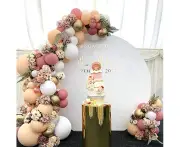 105 Pcs Beige Balloons Garland Arch Kit|Maca White Metallic Gold Bean Paste Balloons for Wedding Bridal Shower Birthday Party Decorations