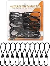 6 Inch Small Bungee Cord with Hooks Camping Accessories - 10 PCS Heavy Duty Elastic Cord Durable Rubber Canopy Ties Perfect for Camping, Luggage, Tents, Wire Hooks