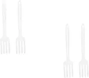 Amosfun 2sets Cooking Utensils Set Silicone Pasta Forks Long Handle Heat Resistant Non-Slip for Serving and Stirring 2pcs*2