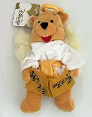 8" Winnie-the-Pooh Bear Choir Book Angel Bean Bag Plush The Disney Store NWT