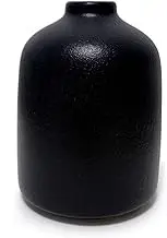 Handmade Modern Ceramic Vase - Elegant 4 Inch Black Small Vase for Home Decor, Shelf, Table, Bookshelf & Office | Unique Artisan Crafted, Living Room & Bedroom Decoration