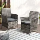 Livsip 2X Outdoor Dining Chairs Rattan Outdoor Patio Chairs Furniture Grey