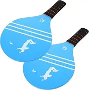 GANAZONO 2pcs Thickened Wooden Badminton Paddles for Beach Ball Game Durable Rackets for Outdoor Fun Eye Catching Design for Adults for Long Term Use