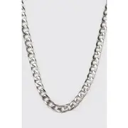 Mens Silver Short Length Plain Chain Necklace