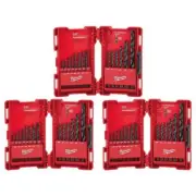 Milwaukee THUNDERBOLT Twist Drill Bit Set 3-Flat Black Oxide w/ Case (63-Piece)
