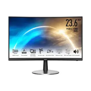 【MSI 微星】S+ 級福利品 PRO MP242C 24型 FHD 9S6-3PB0CM004 曲面螢幕(原廠保固中)