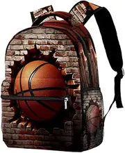 Travel Backpack,Work Backpack,Back Pack,Ball Basketball Wall Texture,Backpack, T0pu4tjflpkt, 11.5x8x16 in