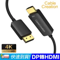 在飛比找Yahoo!奇摩拍賣優惠-CableCreation 2.5m DP1.4轉HDMI2