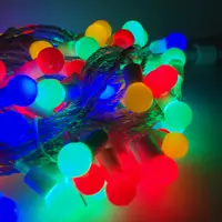 在飛比找PChome24h購物優惠-聖誕燈100燈LED圓球珍珠燈串(插電式/彩色光透明線/ 附