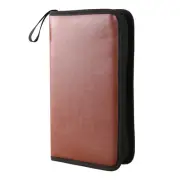 80-Discs Portable Leather Storage Bag Zippered Storage Case for CD DVD Hard8636