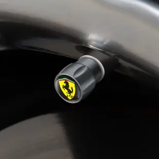 FERRARI 4 件/套金屬車輪輪胎氣門嘴蓋汽車輪胎閥桿空氣罩適用於法拉利 F8 Tributo Portofino