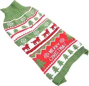Sosoport Christmas Pet Sweater for Dogs Warm Knitted Elk Pattern Costume Soft and Durable for Holiday Celebrations Present for Pets