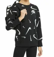 Nike Girls' (Kids) 3D Swooshfetti Black/White Sweatshirt (DA1244-010) S/M/L/XL