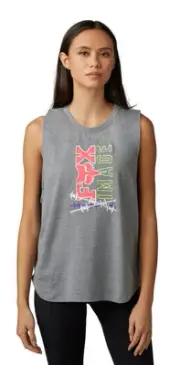 Fox Racing Barb Wire Womens Tank Top Light Heather XS