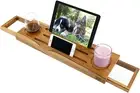 Teak Bathtub Tray Caddy Expandable Bath Tray Adjustable Organizer Tray Bathroom