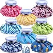 8 Pcs Refillable Ice Packs with Screw Top Water Injection Reusable Hot and Cold Bag for Sport Injuries Head Shoulder Back Neck Knee Pain Relief, 8 Colors, 6 Inch