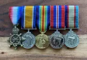 14-15 Star, British War, Victory, War Medal,ANZAC, replica Mini Mounted WWI