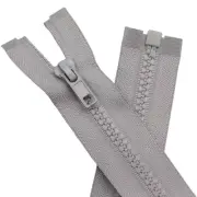 2PCS #5 24 inch Separating Jacket Zippers for Sewing Coats Jacket Zipper Grey...