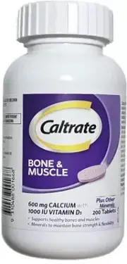 Caltrate Bone & Muscle Health Support Muscle & Bone Strength Calcium 200 Tablets