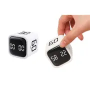 Gravity Cube Timer Rotation Kitchen Gravity Sensor Flip Timer-White