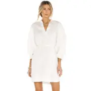 NEW REBECCA TAYLOR REVOLVE WHITE MINI SHIRT DRESS SMALL