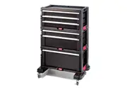 Keter Tool Rack On Wheels 6 Drawers Black