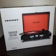 CROSLEY Cruiser Deluxe Record Player Turntable Briefcase 3 Speed, New Sealed Box