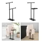 Standing Towel Racks Bath Towel Holder Bathroom Storage Shelf Black Freestanding