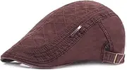 [XMSM] Men's 100% Cotton Newsboy Caps Sunshade Hat Adjustable Beret Hat Duck Tongue Hats Ivy Caps (Color : Coffee, Size : One Size)