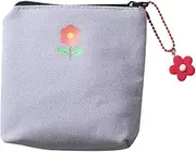 [JEWEDECO] Mini Sanitary Napkin Storage Bag Stylish Canvas Wallet Portable Coin Pouch Chain for Travel Random