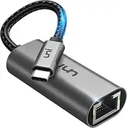 uni USB C to Ethernet Adapter, Portable Gigabit Network Adapter[Thunderbolt 3/4 Compatible] Type-C RJ45 LAN Adaptor for CAT6/7 - Compatible with MacBook Air/Pro, iPhone 15 Pro/Max, Dell XPS, Galaxy S8