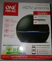 One For All 16662 Amplified HDTV Indoor Antenna (50+ Mile Range) 4k Ultra HD