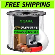In-Wall 14 AWG Speaker Wire 200ft - CCA CL2 Rated for Optimal Surround Sound