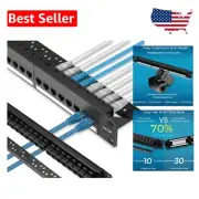 Effortless 24-Port Patch Panel Cat6A with Pass-Thru Couplers for Easy Networking