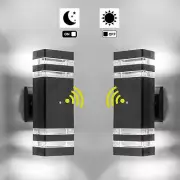2-Pack LED Up/Down Outdoor Light Fixture Dusk to Dawn Sensor Wall Lanterns Lamp