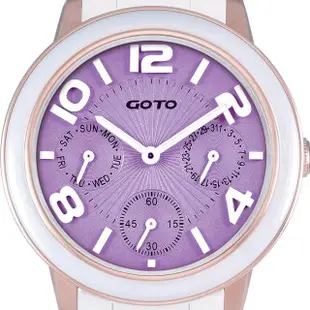 【GOTO】Candy Magic 陶瓷時尚手錶-IP玫x紫(GC9106L-82-N21)