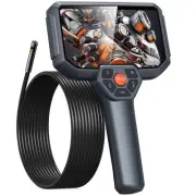 Endoscope with Light, 5" IPS Screen, Dual Lens Borescope 7.9mm, 1080P Plumbing