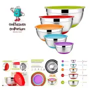 Stainless Steel Mixing Bowls Set of 5, Size 7/3.5/2.5/1.5/1 QT, Metal Nesting...