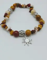 Mookaite Gemstone Stretch Ankle Bracelet