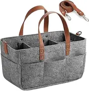 NeulSun Baby Nappy Caddy, Large Diaper Caddy Organizer, Storage Basket for Babies, Portable Holder Tote Bag for Changing Table Car Travel Newborn Essentials .Baby Gift Accessories (Dark grey)
