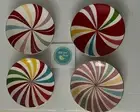 Kate Spade New York Lenox Peppermint Twist Tidbit Set /4 plates Box Christmas