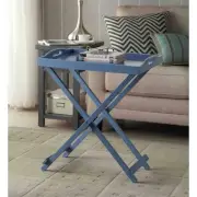 Convenience Concepts Designs2Go Folding Tray Table in Blue Wood Finish