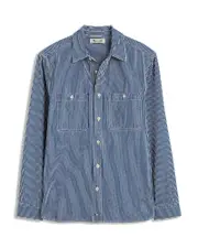 Madewell Striped Denim Two Pocket Shirt