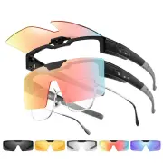 WEST BIKING Flip Up Polarized Cycling Glasses Lightweight HD Sunglasses Fit Over Myopia Bike Riding Driving Goggles Outd