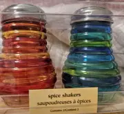 New Pier 1 Multi-color Lucite Spice Shakers In Original Box