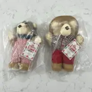 VTG Wendy's Furskin Bears Lot 1986 Holiday Boone Dudley New Open Package