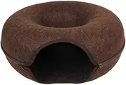 Beautiful Pet Wo Cat Tunnel Rolling Dragon Pet Toy Cat Litter Closed Cat Litter (Color : Light Brown (Length 20*Width 21cm)) (Color : Light Brown (Length 20*Width 21cm))