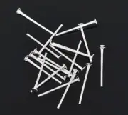 Silver Tone Flat Head Pins - 16mm - 200 Pins - PIN19